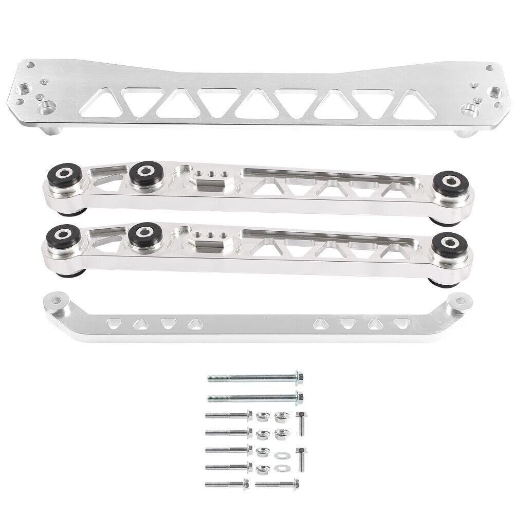 Rear Lower Control Arms Subframe Brace Tie Bar for Honda Civic EK 96-00 Silver