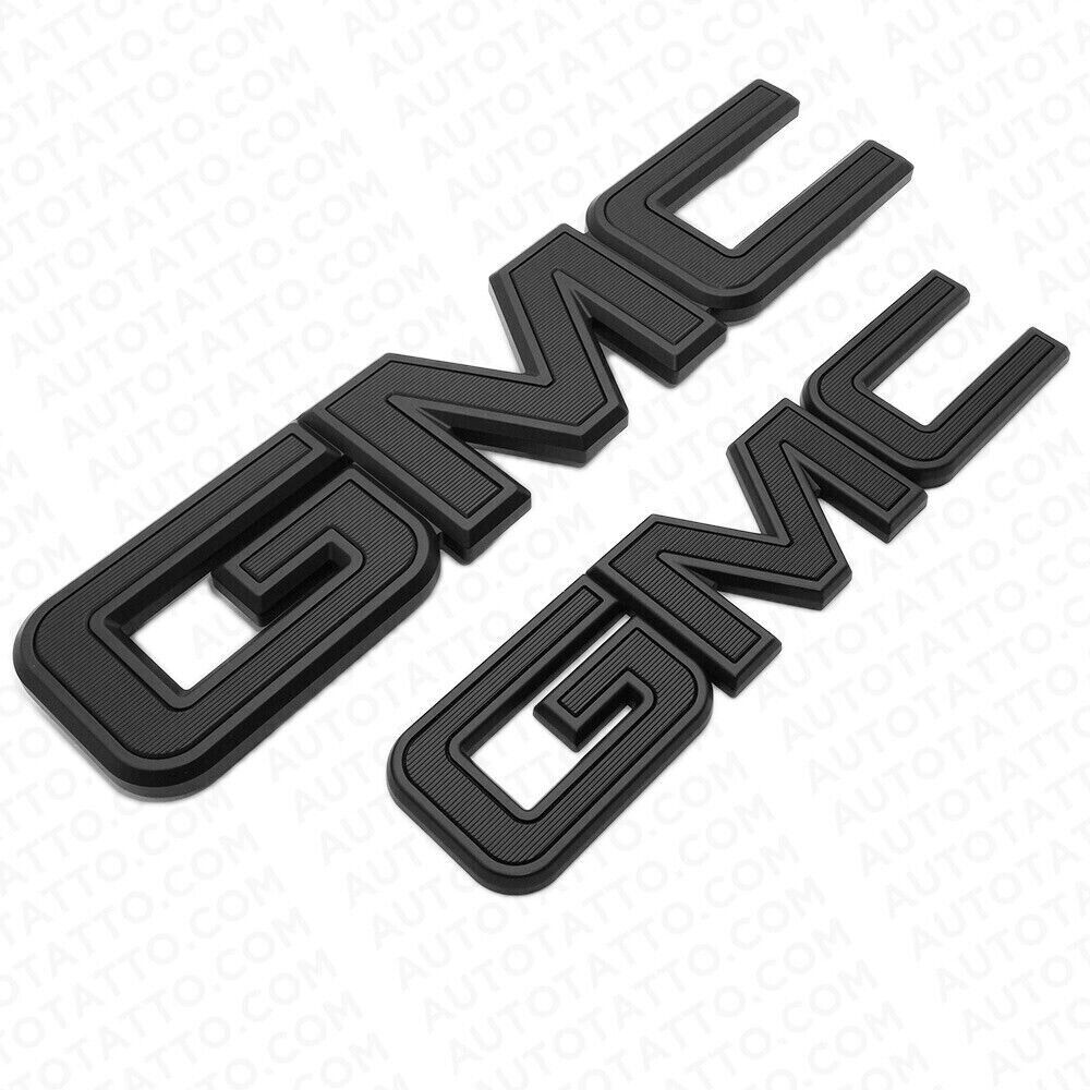2pcs For 14-19 GMC Sierra Front Grille Tailgate Letter Emblem Truck Nameplate