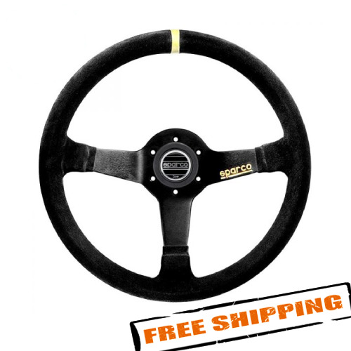 Sparco 015R345MSN 3-Spoke R345 Series Competition Black Suede Steering Wheel