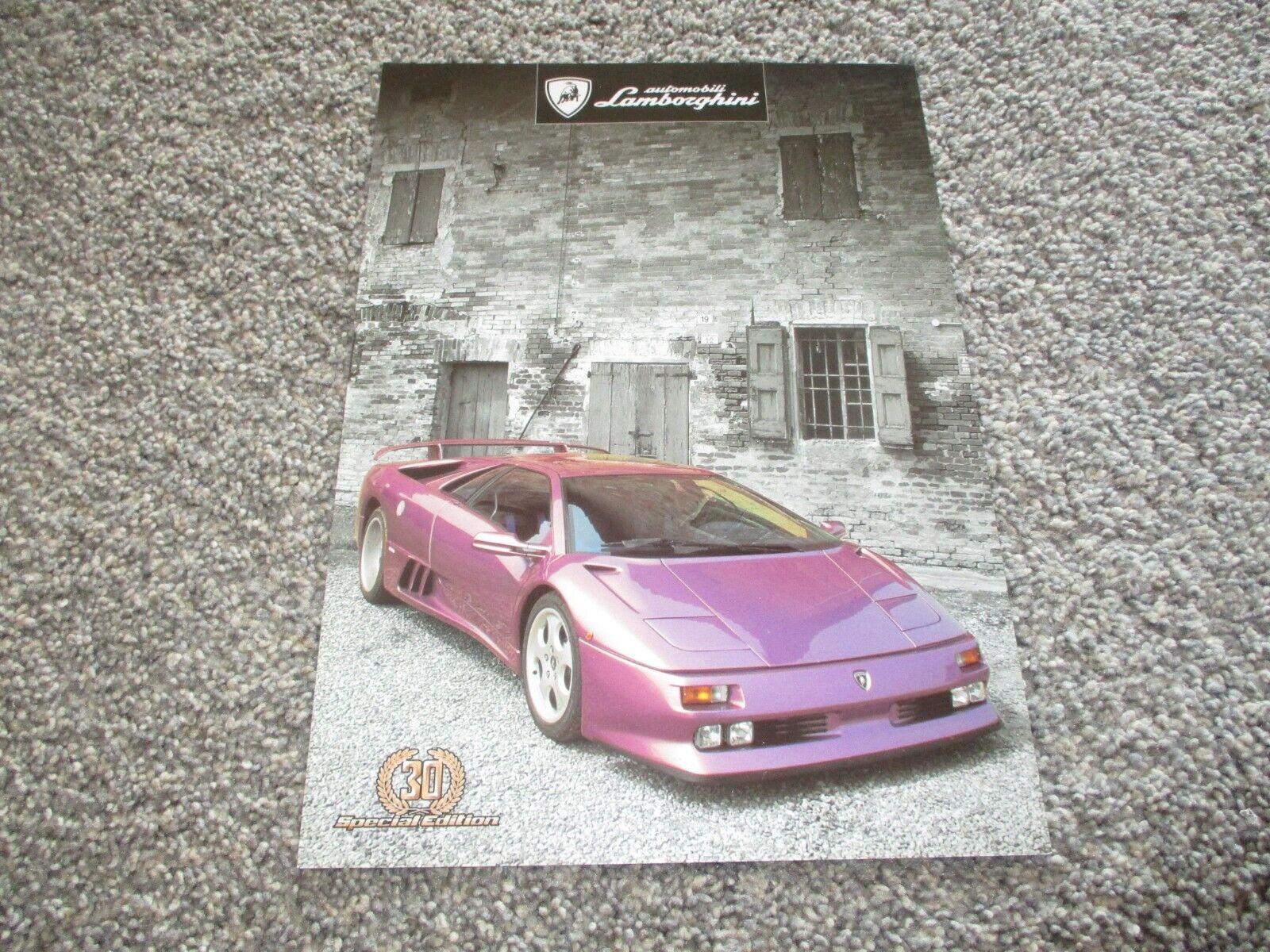 Ultra Rare Lamborghini Diablo SE30 Anniversary Coupe factory sales brochure
