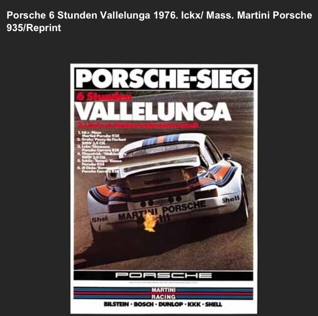 Porsche 935 Martini Seig-Stunden Valleunga1976 2020 SPECIAL Car Poster