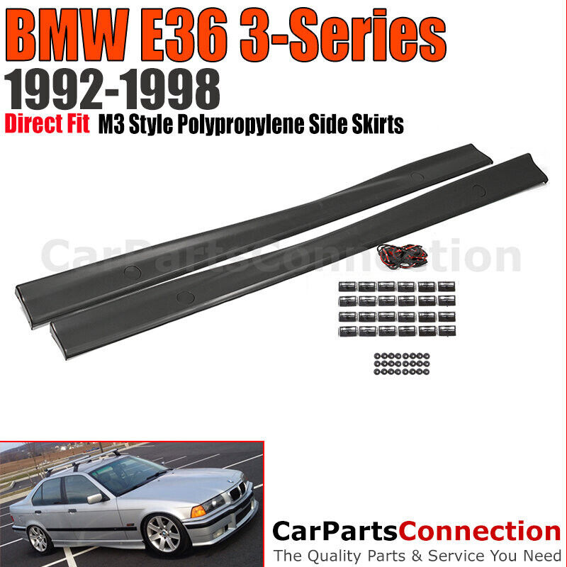 Side Skirt Euro M Tech M3 Style Polypropylene For 1992-1998 BMW E36 325i 328i