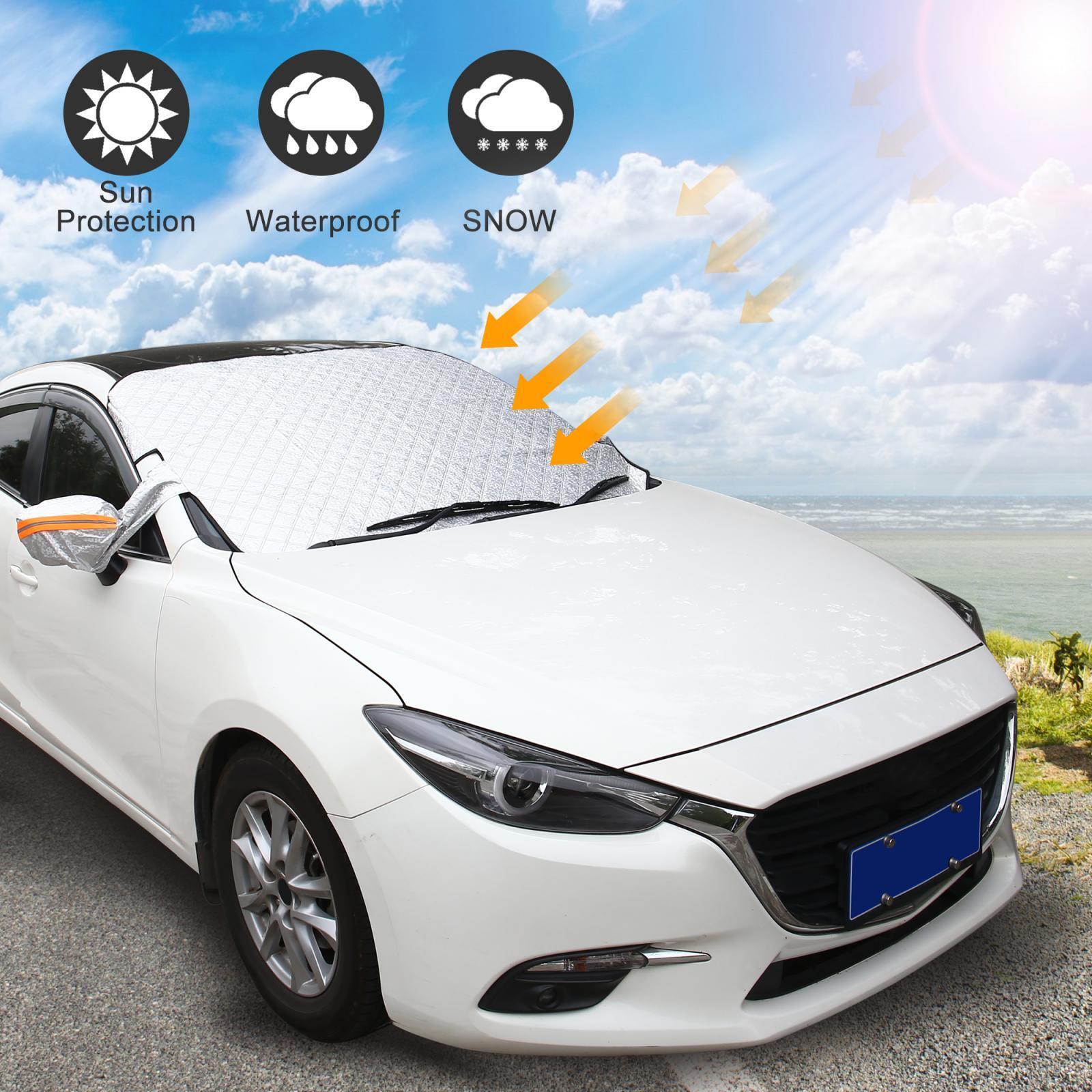 Windshield Ice Snow Cover Universal 4 Layer with Reflective Strips for Cars SUVs