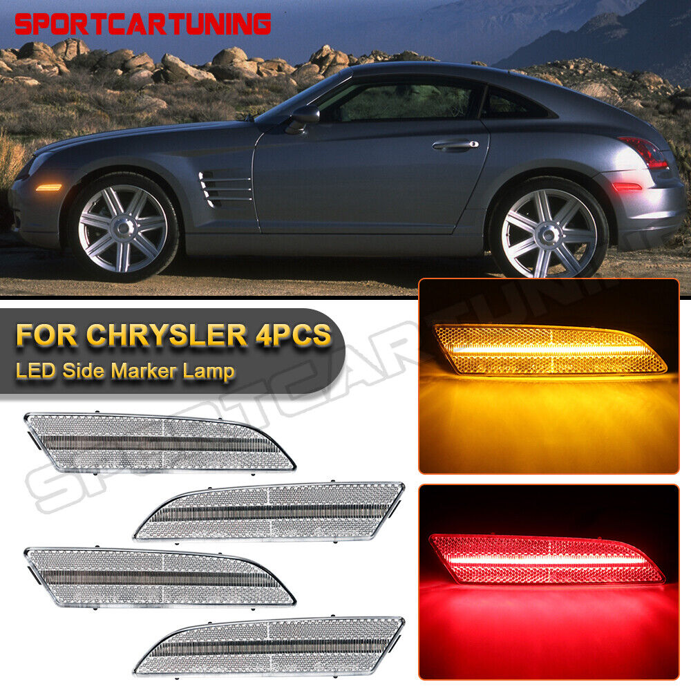For 2004-2008 Chrysler Crossfire 4X Front & Rear Bumper Signal Side Marker Light