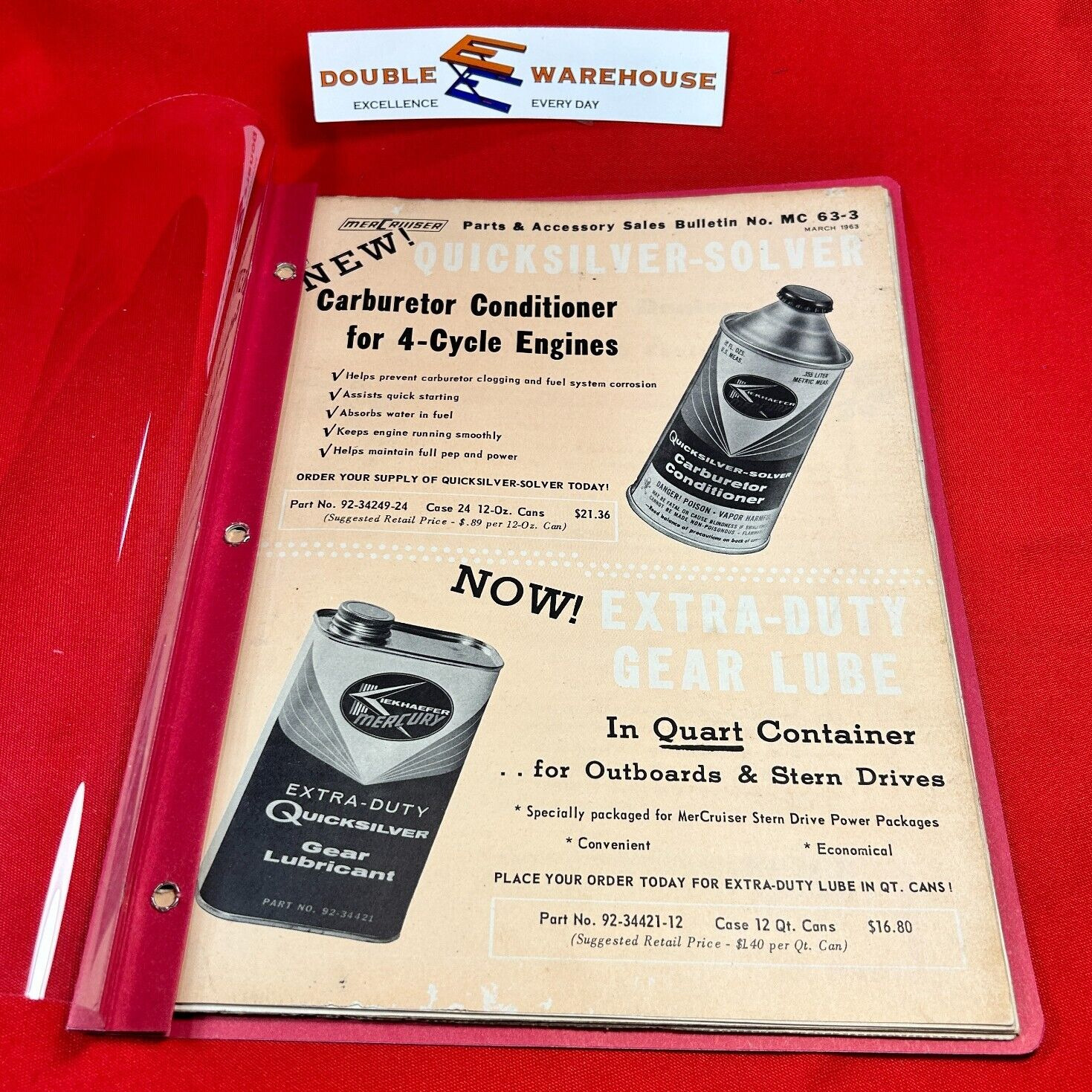 Vintage 1965-1967 MerCruiser Quicksilver Parts & Accessories Sales Bulletins