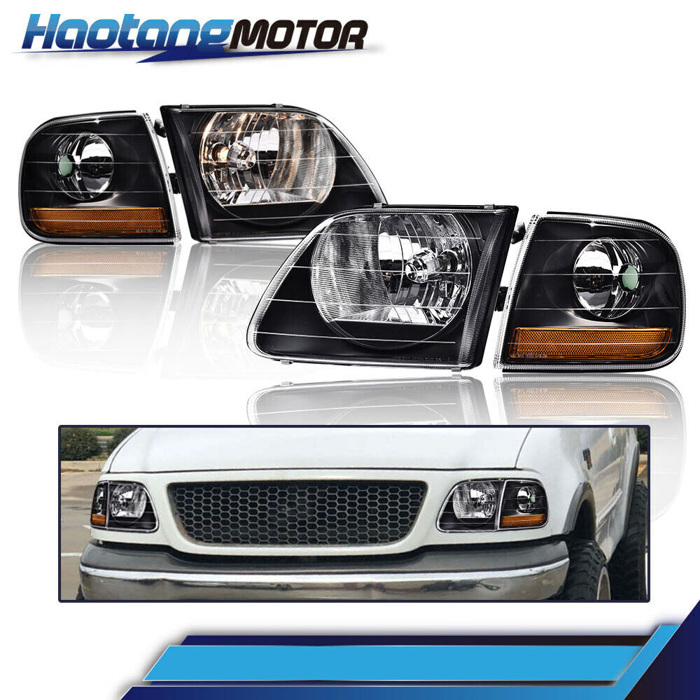 Fit For 97-03 F150 Expedition Lightning Style Headlights & Corner Parking Lights