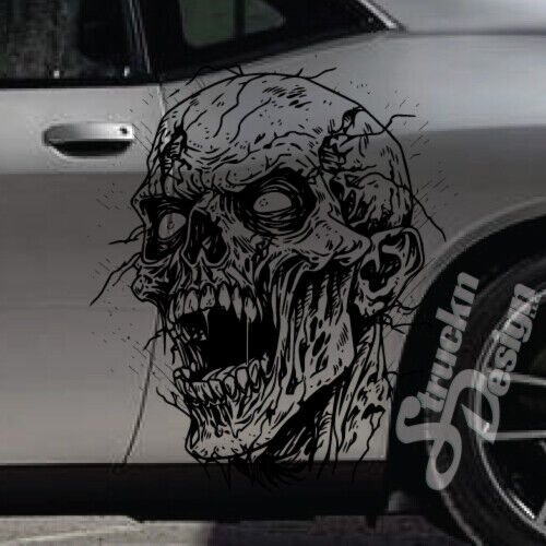Skull Zombie Grunge Side Hood Decal Car Truck Vehicle Graphic Tailgate Pickup