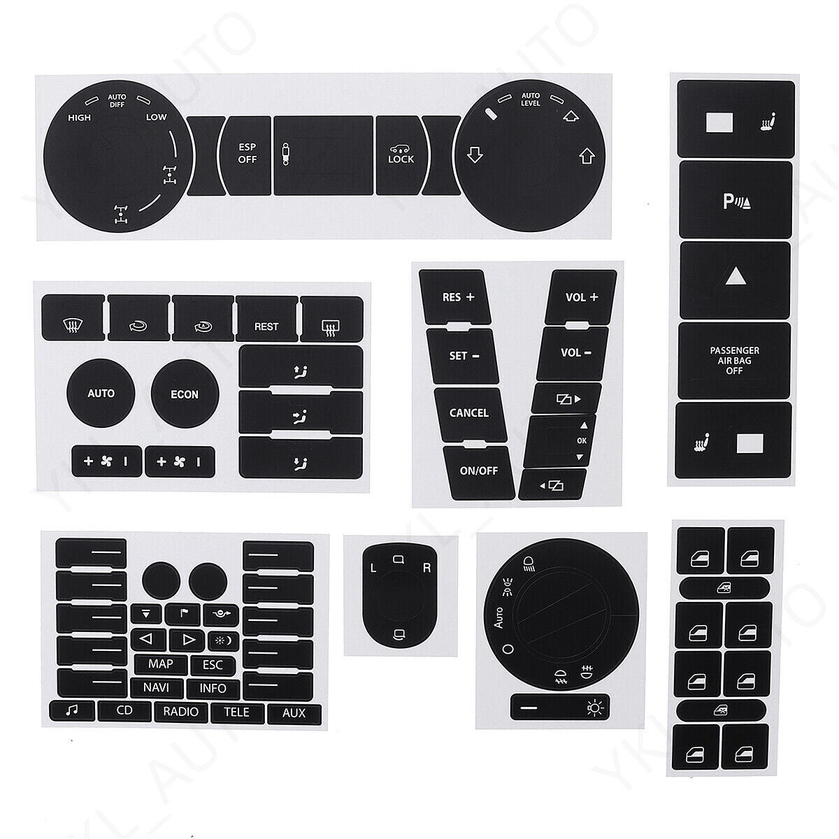 8 Set Button Repair Decals Stickers Fit For VW Volkswagen Touareg 2004–2009