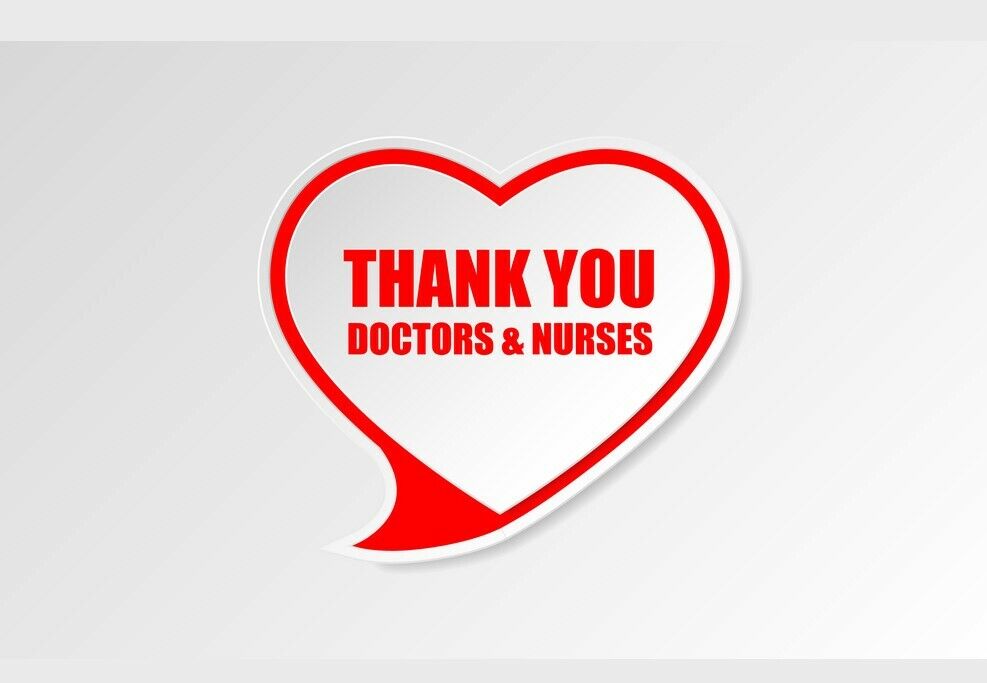 2X THANK YOU DOCTORS AND NURSES DECAL STICKER 3M TRUCK VEHICLE WINDOW CAR USMADE