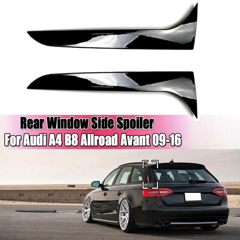 Rear Window Side Spoiler Canards Splitter For Audi A4 B8 Allroad Avant 2009-2016