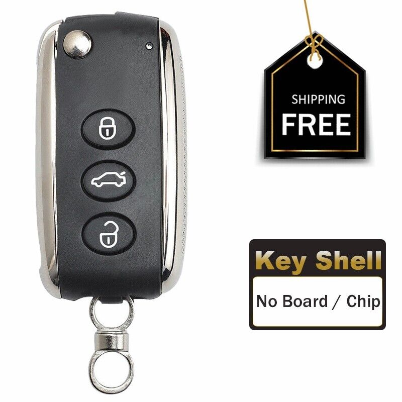 For Bentley Continental GT GTC 2006-2016 Flip Remote Key Shell Case Fob 3 Button
