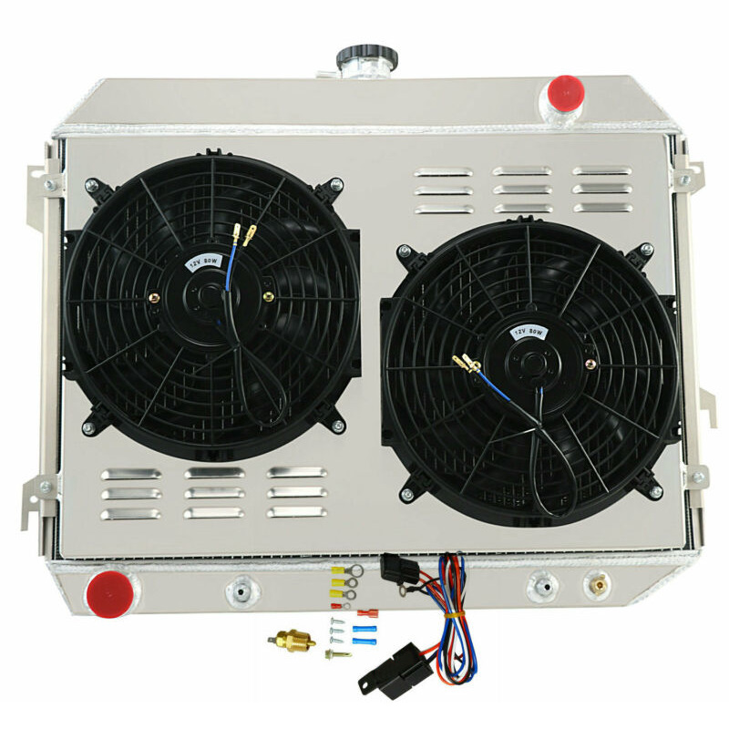 4Row Radiator+Shroud Fan Fit for 1968-1973 1969 1970 1971 Dodge Charger AT/MT