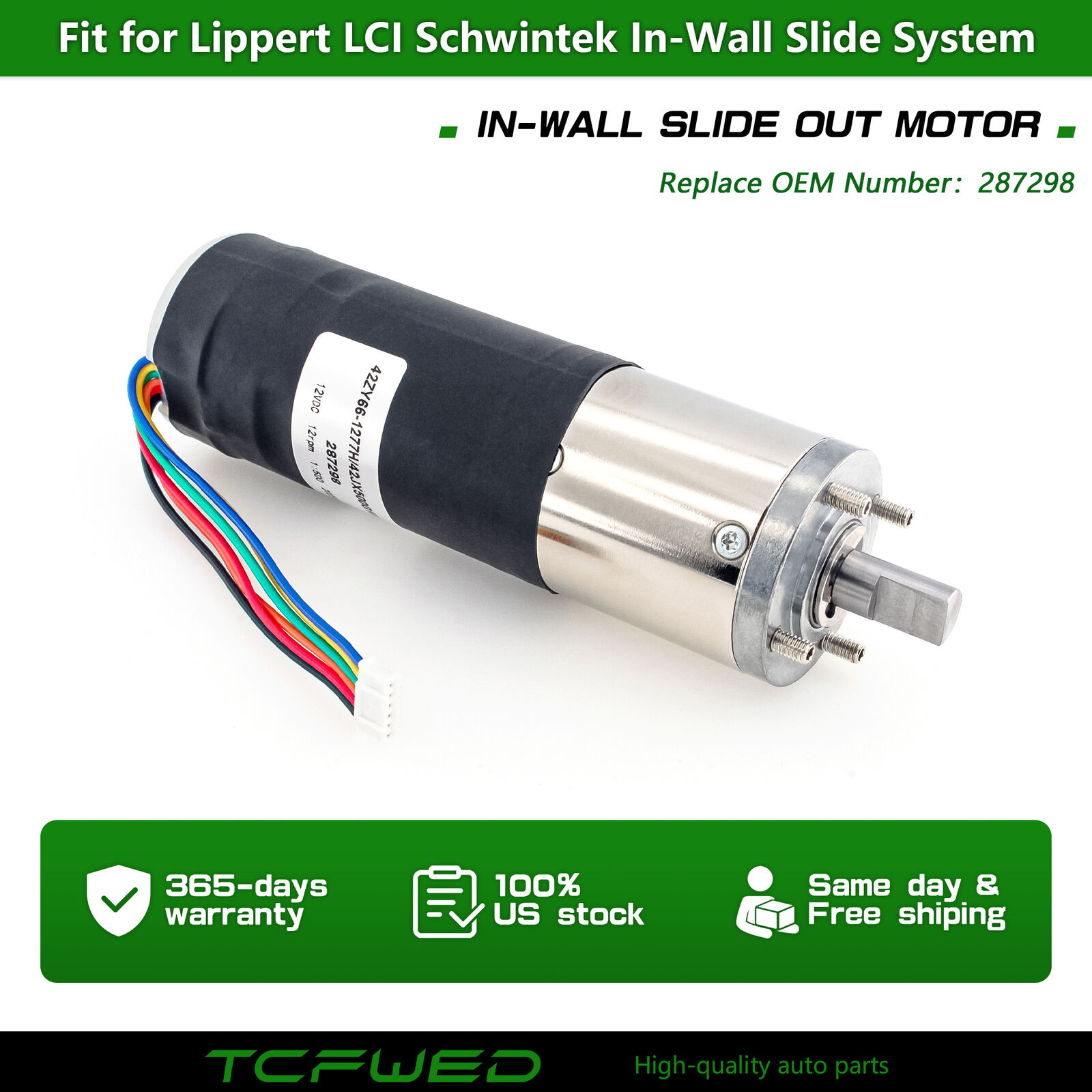 Lippert Components 287298 LCI 12VDC IN-WALL SLIDE OUT Motor 500:1 Replace Kit