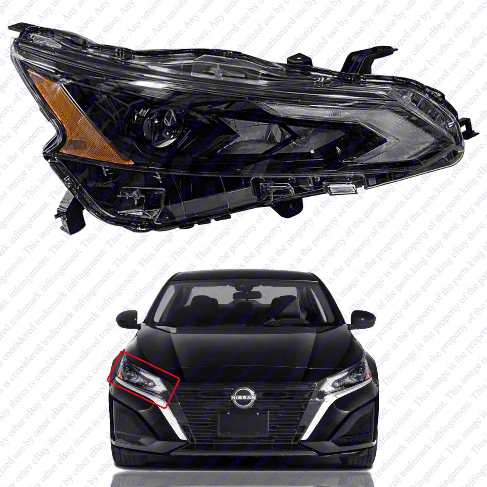 For 2023 2024 Nissan Altima Full LED Headlight Assembly Black Right Passenger