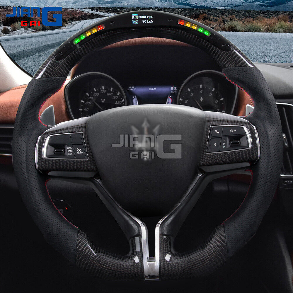 Fit 16+ Maserati Granturismo Quatroporte Ghibli Carbon Fiber LED Steering Wheel