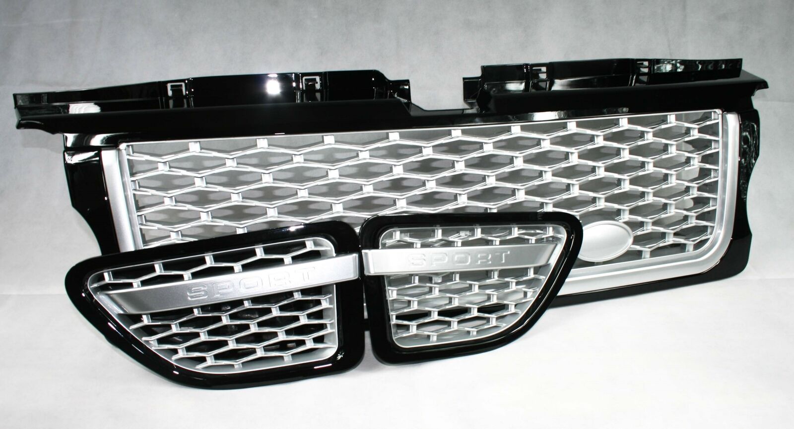 Zunsport Compatible With Range Rover Sport (L320) Gloss Black Grill with Silver