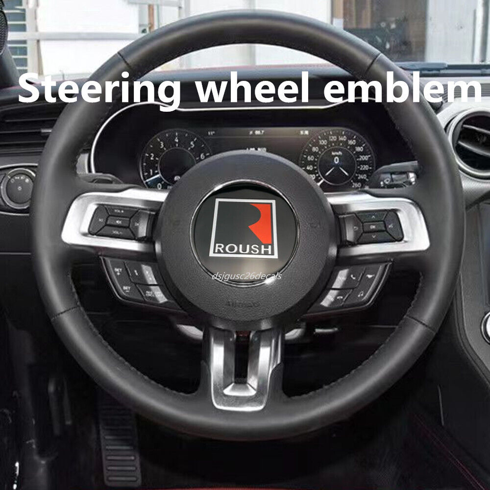 3.35'' 3d Square ROUSH Steering Wheel Center Emblem Badge Sticker For MUSTANG