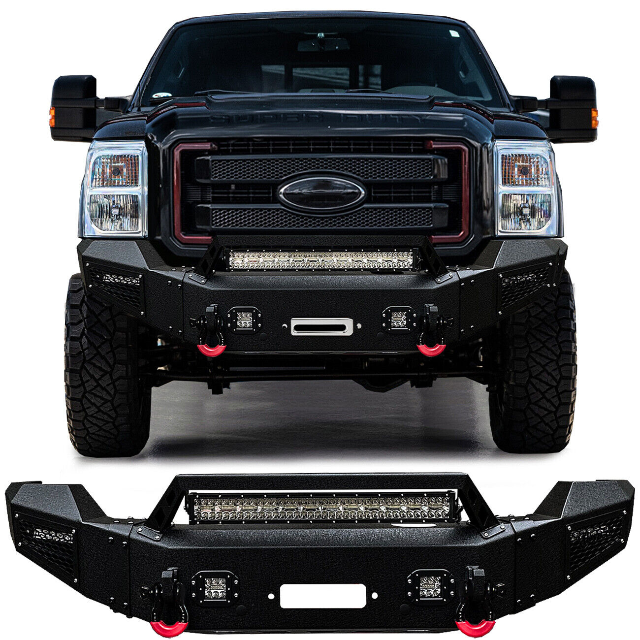 Vijay For 2011-2016 3rd Gen F250 F350 Front or Rear Bumper with LED Lights