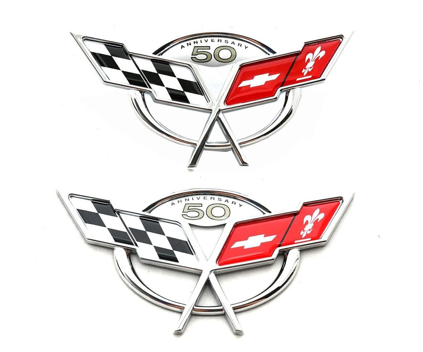 2pcs Nose & Trunk Lid Emblem Set for 2003 Corvette 50th Anniversary New