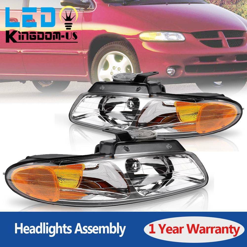Headlights for 1996-2000 Dodge Caravan Chrysler Town & Country Voyager 96-00