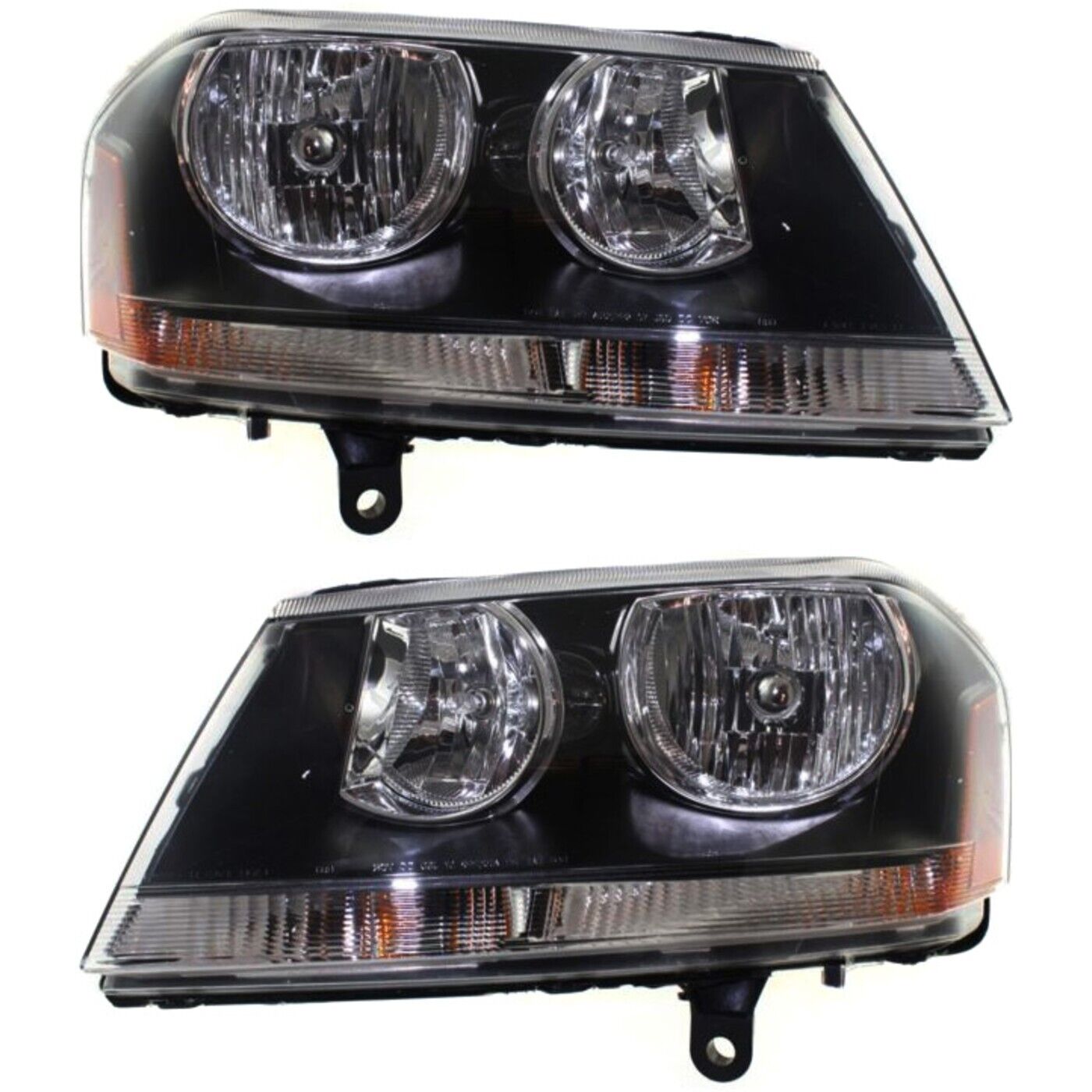 Black 08-14 For Dodge Avenger Headlights Headlamps Replacement 08-14 Left+Right