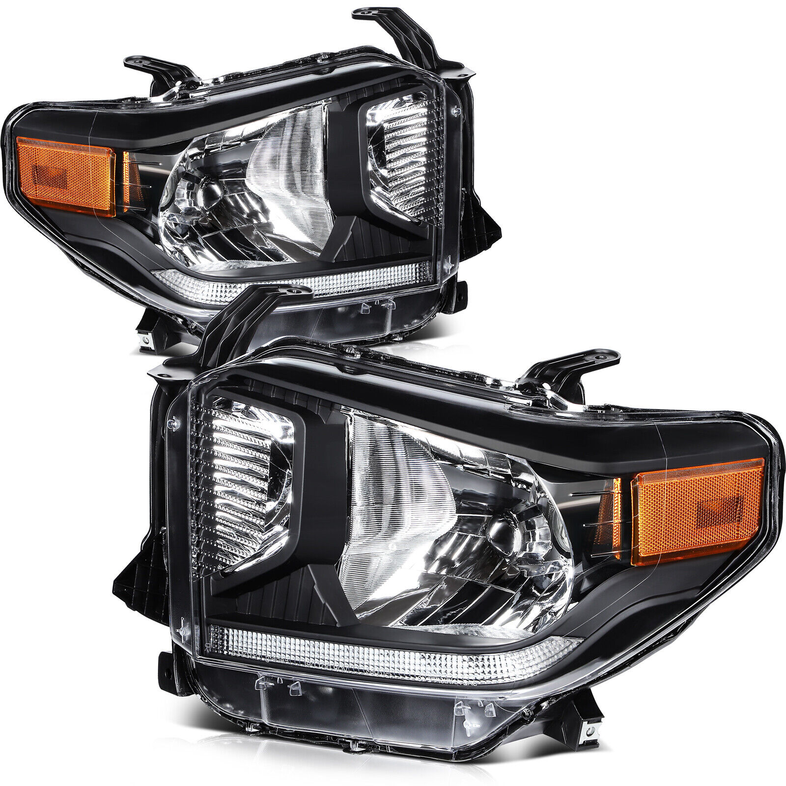 Headlights Assembly Pair For 2014-2021 Toyota Tundra Front Left + Right Sides