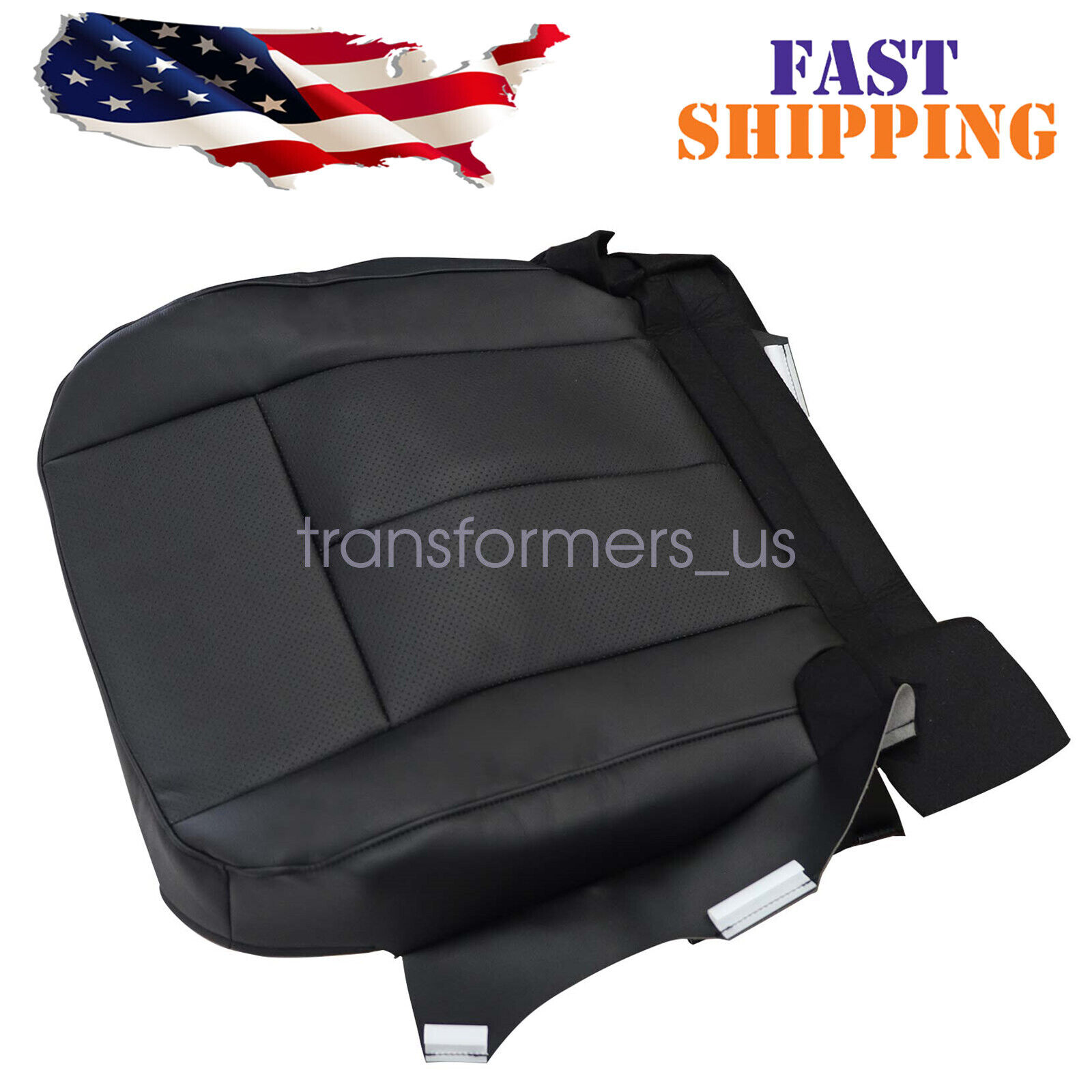 Driver / Passenger Perforated Seat Cover Black For 07-14 Ford Expedition Limited