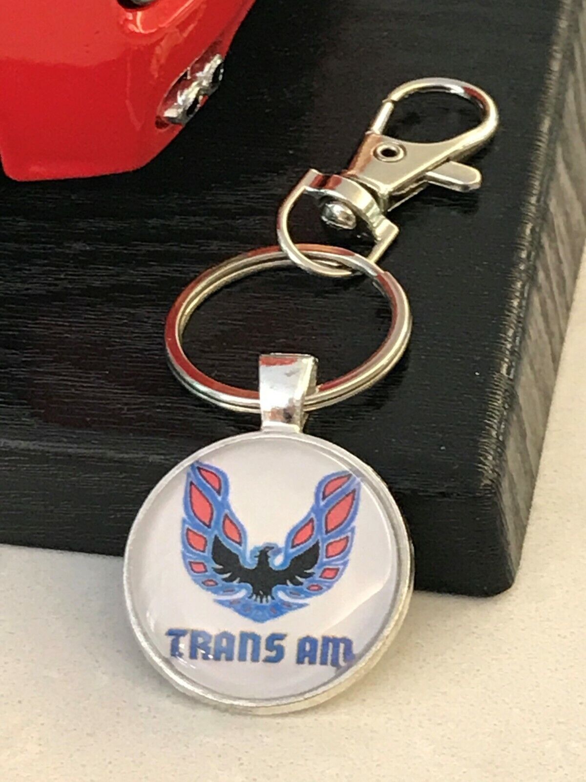Blue Pontiac Firebird Trans AM Key Chain - Trans AM Eagle Logo Keychain