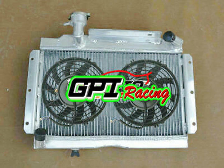 Aluminum Radiator+Fans FOR MG MGA 1500 1600 1622 DE LUXE 1955-1962 1.5/1.6 56 57