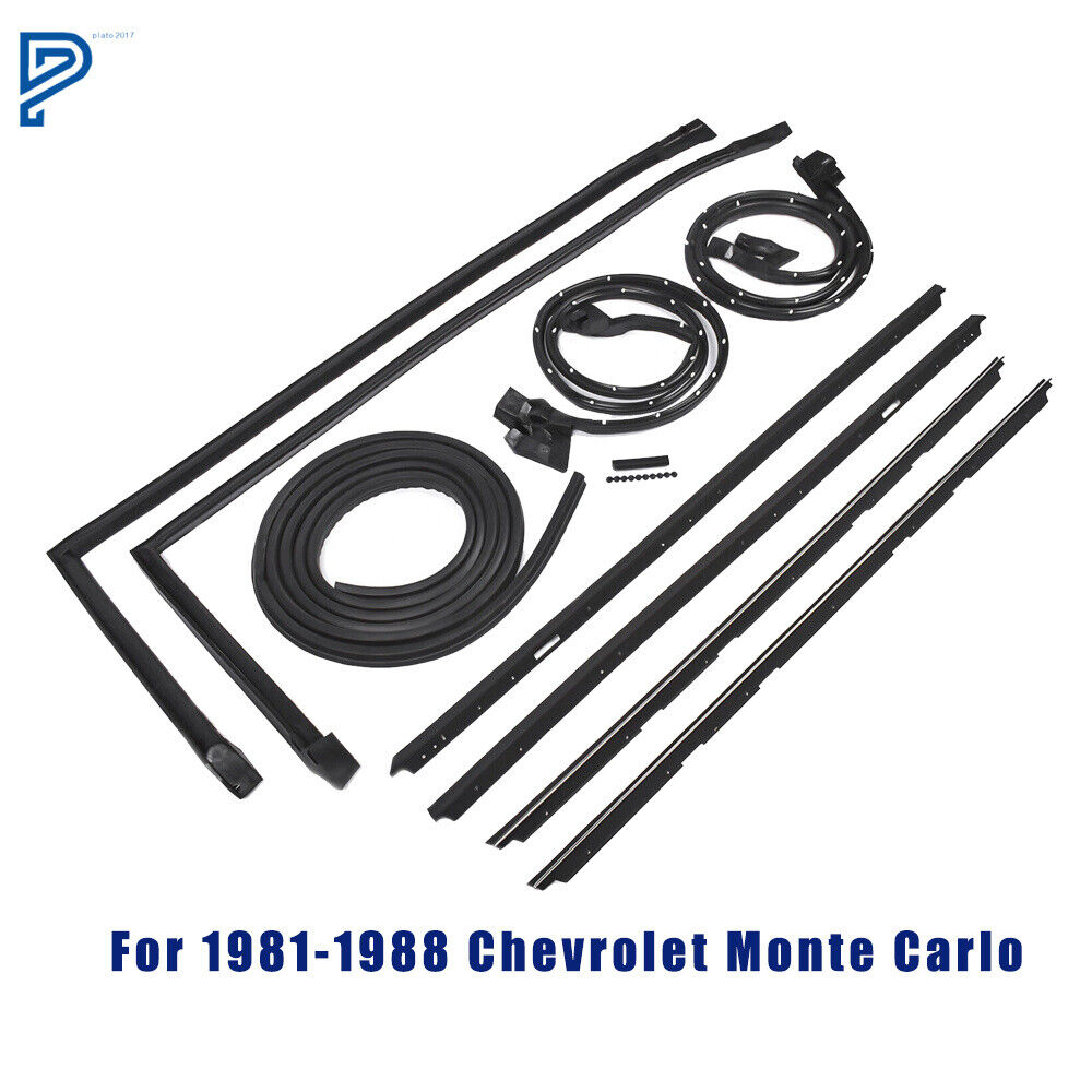 For 1981-1988 Monte Carlo Roof Rail Window Door Trunk Seal Weatherstripping 9PCS
