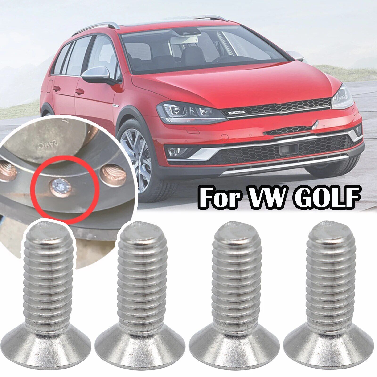 4Pcs Hex Socket Countersunk Bolt Brake Disc Retaining Screws For VW Golf MK1 MK2
