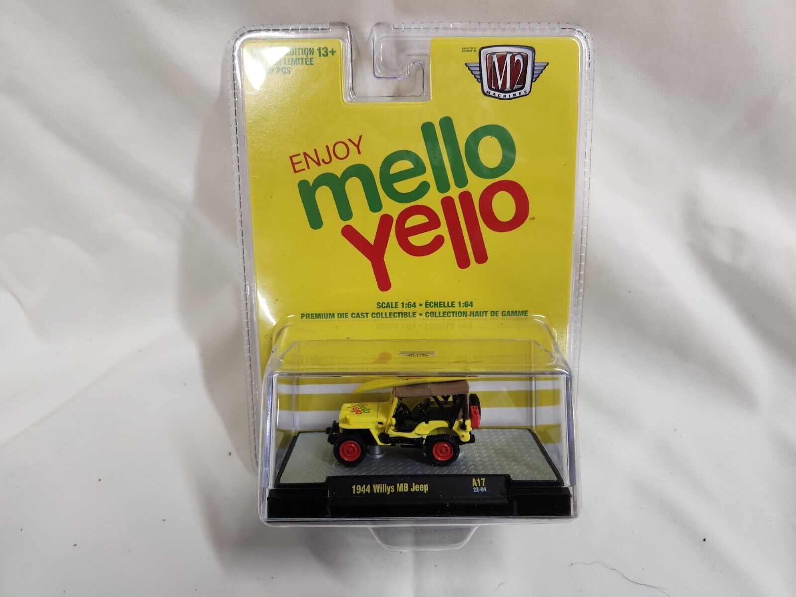 💎 2022 M2 MACHINES 1944 WILLYS MB JEEP MELLO YELLO A17 27-04 1:64