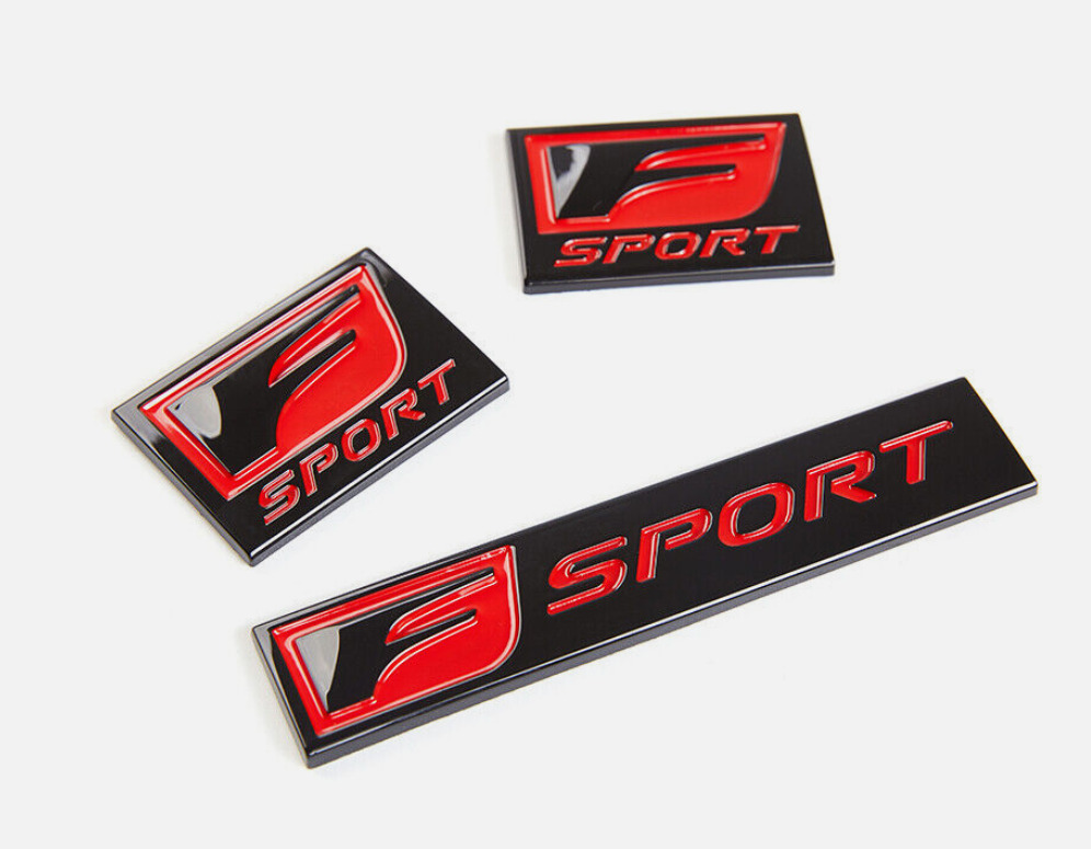 For Lexus F-Sport Car Rear Trunk Side Fender Sticker Emblem Badge Black Red