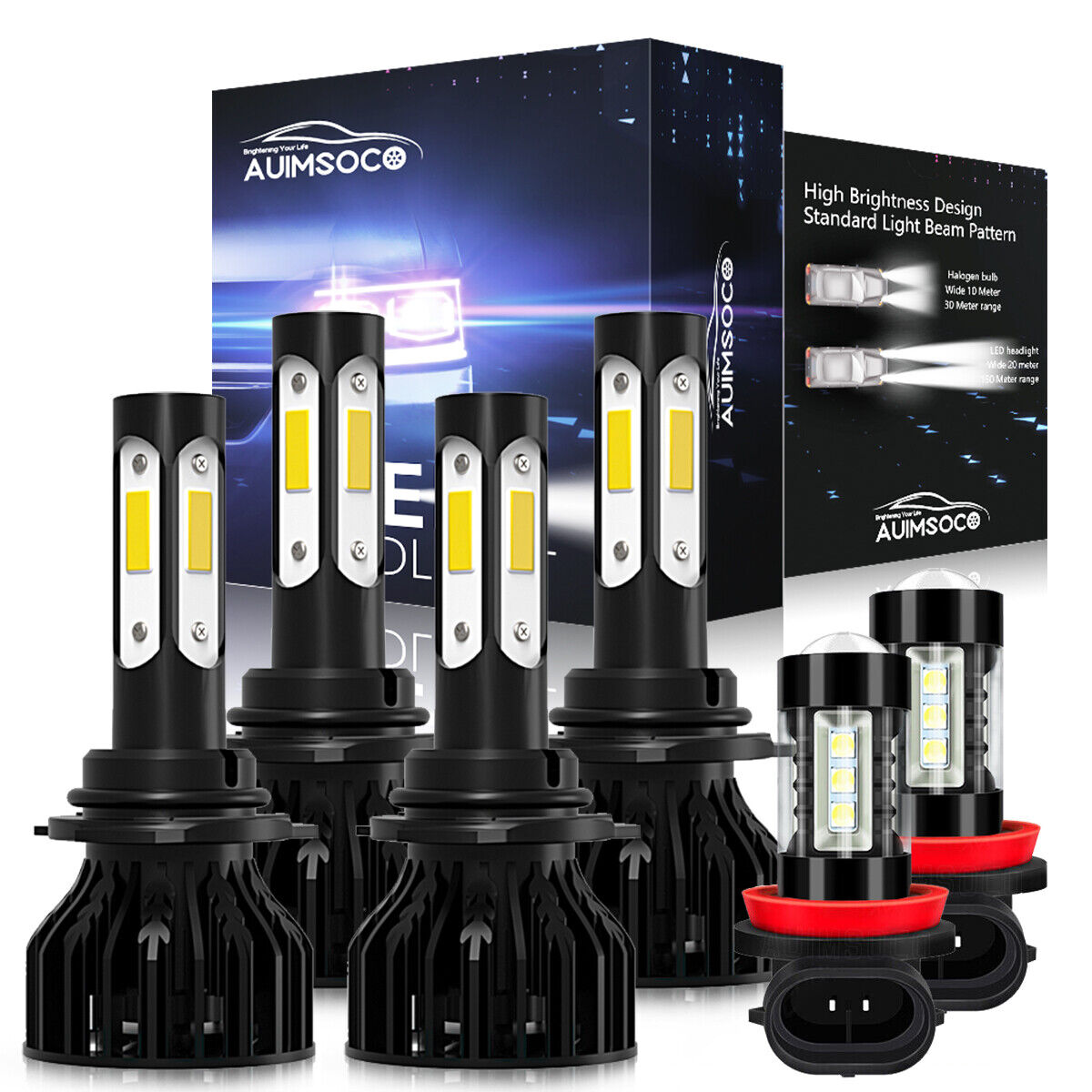 For 2011-2015 Nissan Armada Combo LED Headlight High+Low Beam + Fog Light Kit
