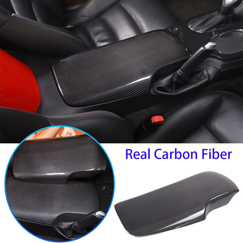 Real Carbon Fiber Center Console Armrest Box Cover For Corvette C6 2005-13