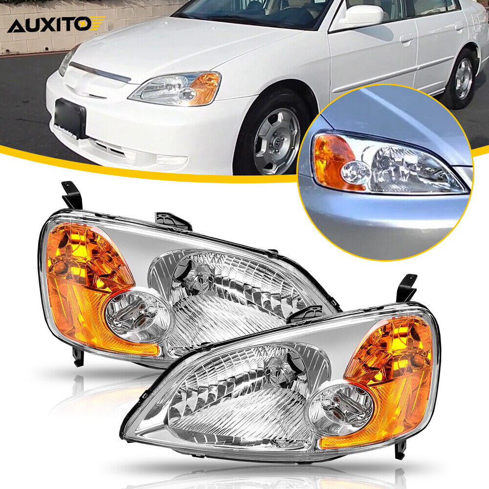 For 2001-2003 Honda Civic Replacement Headlamps Assembly Pair Left+Right New