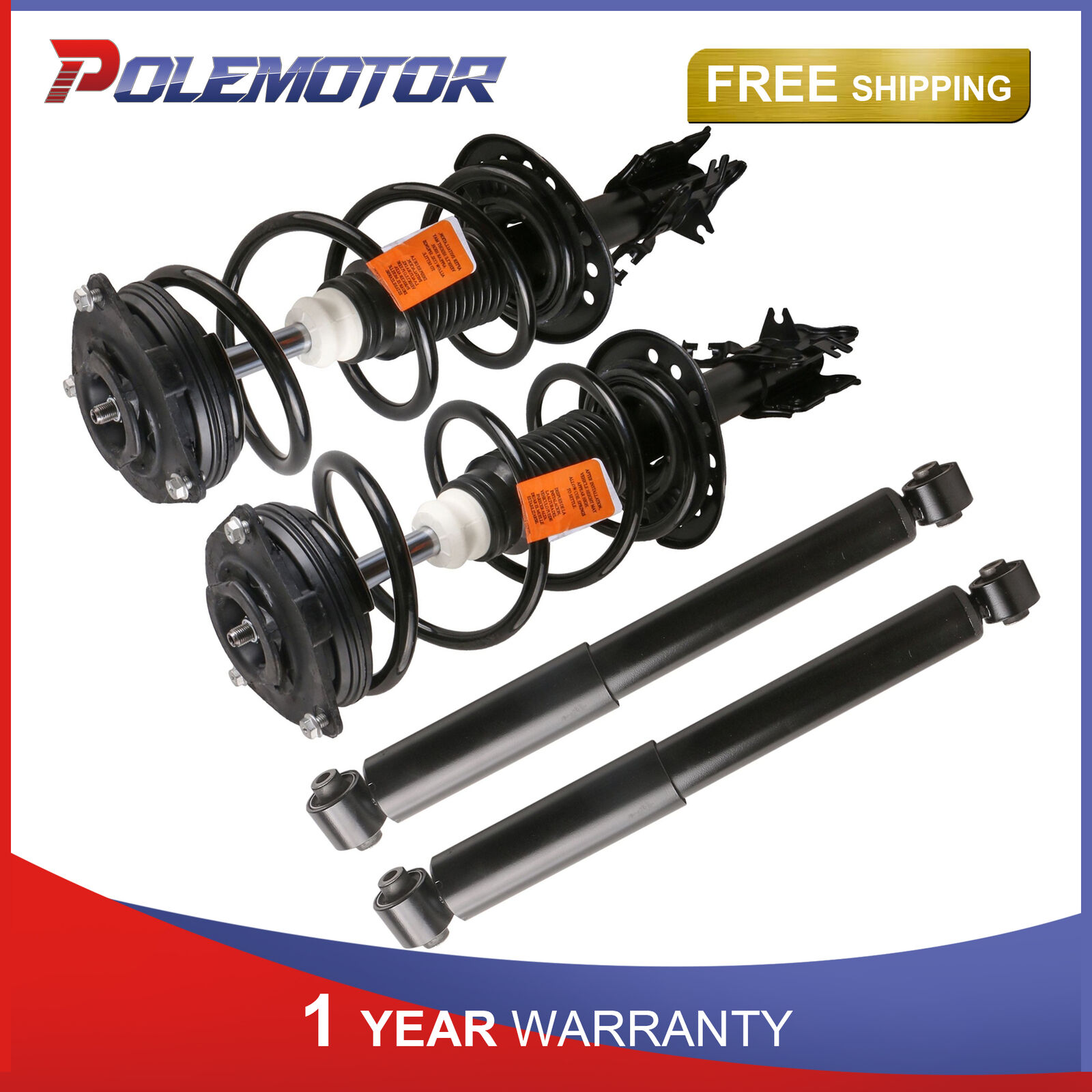 4PCS Shock Absorbers Quick Struts For 2008-12 Nissan Rogue FWD/AWD Front & Rear