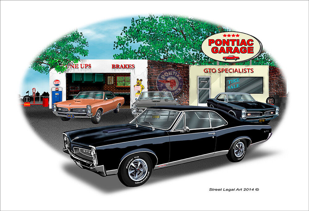 1967 Pontiac GTO Muscle Car Art Print - 6 colors