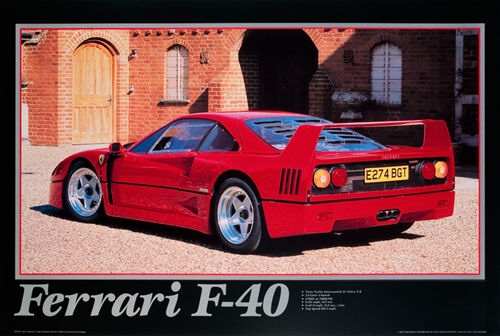 Ferrari F/40 with Specifications Car Poster :>)Stunning
