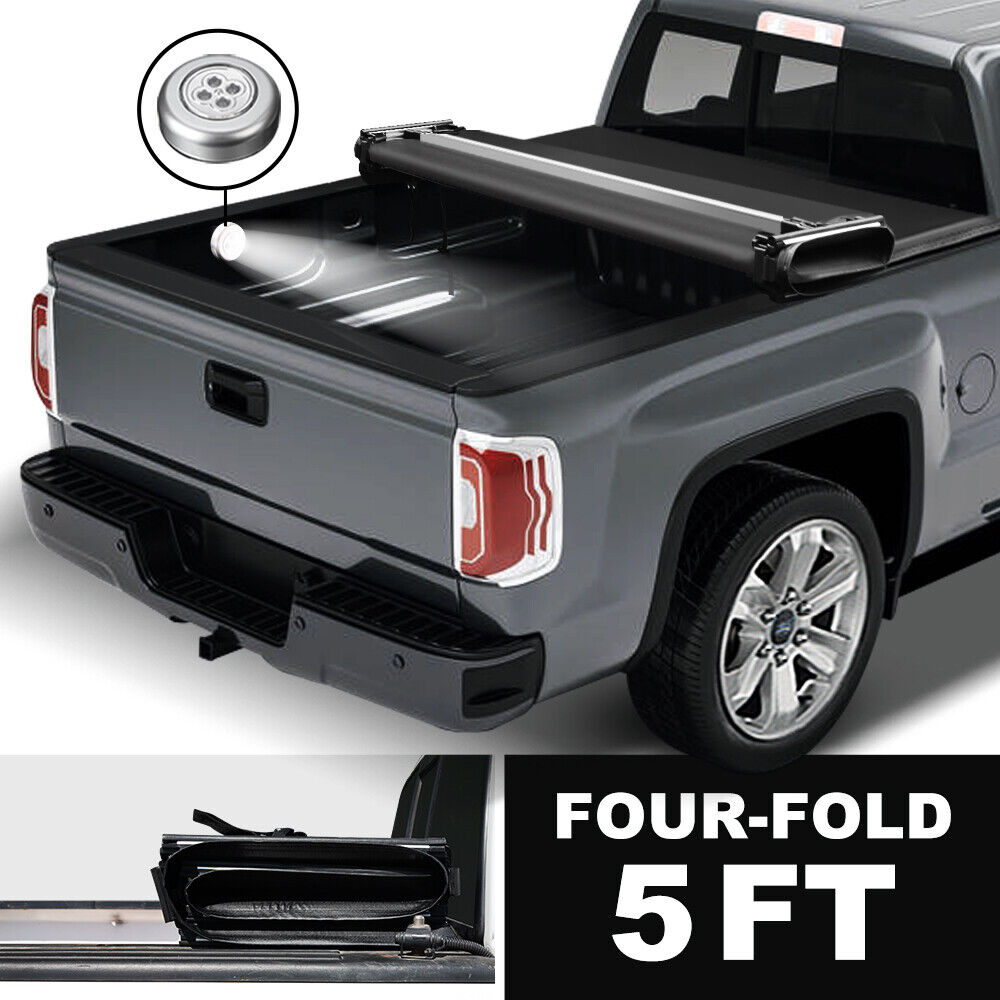For 15-22 Chevy Colorado 5FT Truck Bed TRI-FOLD Soft Vinyl Tonneau Cover