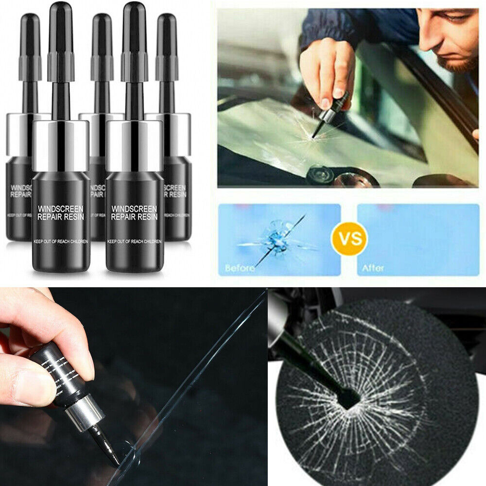 5 Pack Automotive Glass Nano Repair Fluid Car Windshield Resin Crack GlueTool