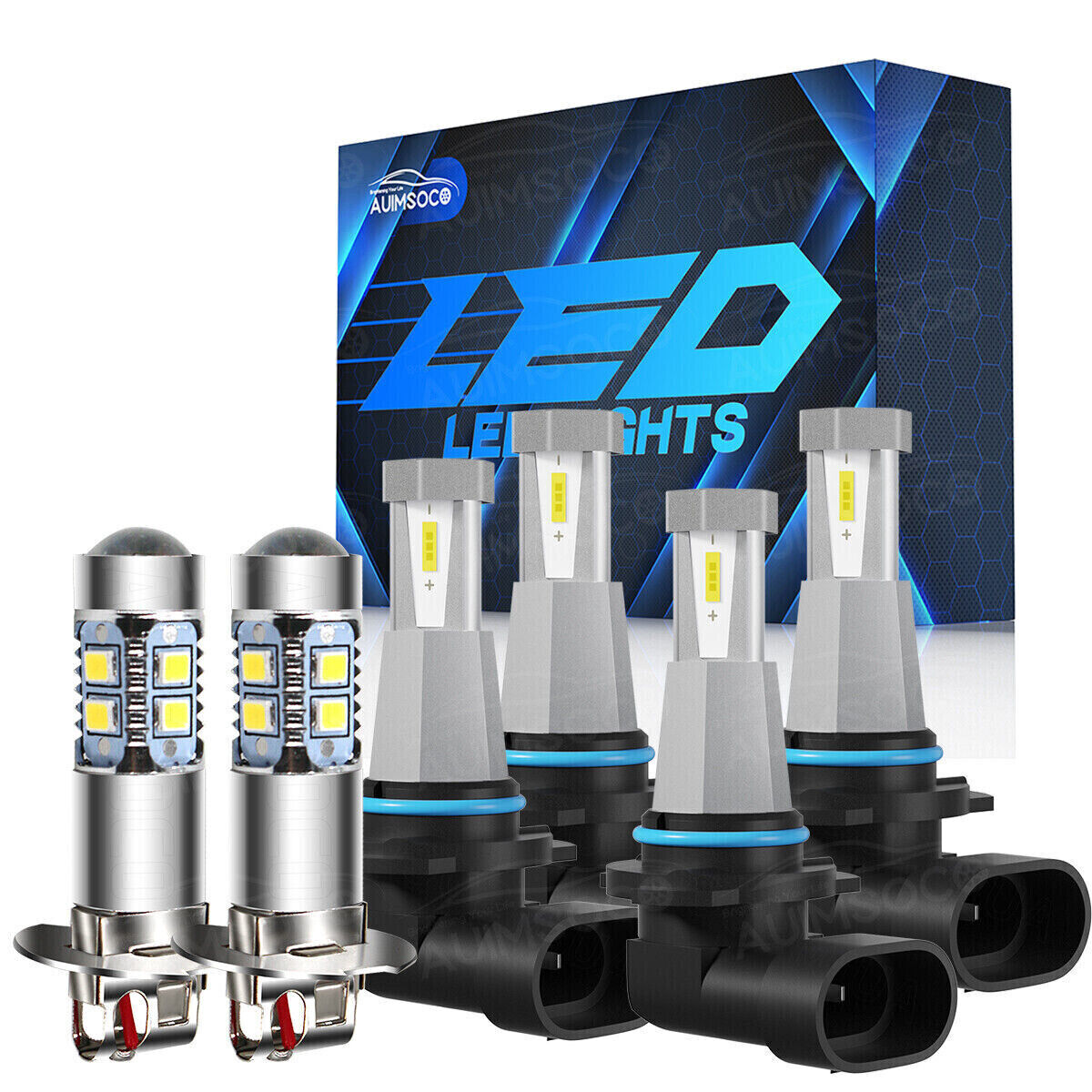For Toyota Highlander 01-03 6000K LED Headlights Bulbs Hi/Lo Beam+Fog Lights 6pc
