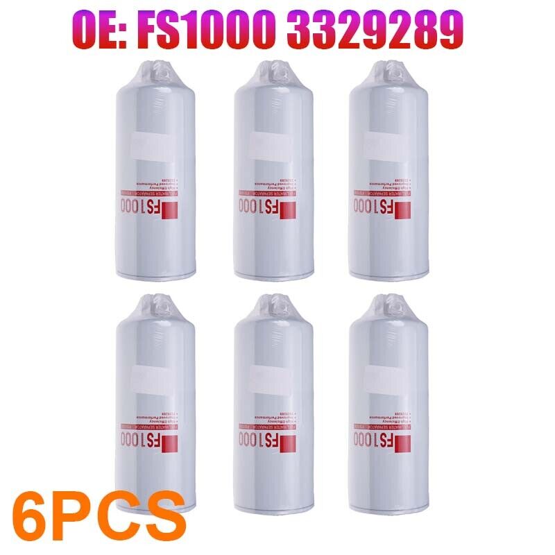 6 PC Fuel Filter with Water Separator Part Number FS1000, For Cummins 3329289