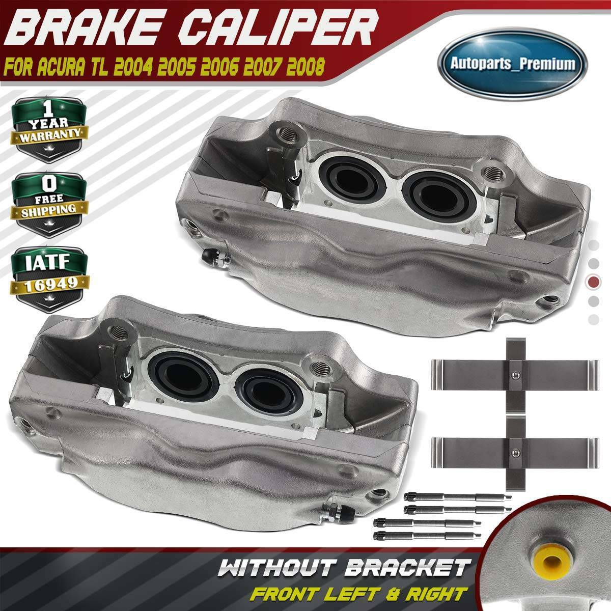 2x Brake Caliper for Acura TL Base 2004-2008 Type-S 2007-2008 Front Left & Right