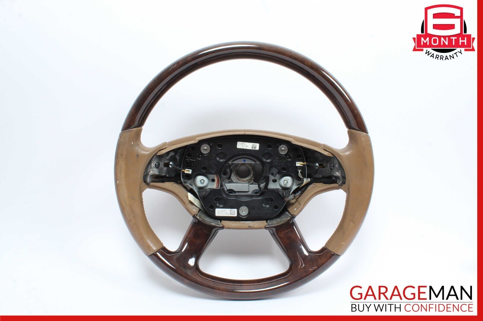 07-10 Mercedes W216 CL550 S550 Driver Steering Wheel w/ Paddle Shifters Wood OEM