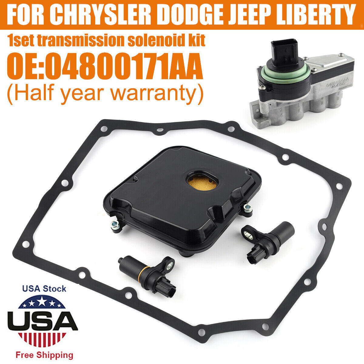 For Chrysler Dodge Jeep Liberty 3.7L Transmission Shift Solenoid Block Kit 42RLE