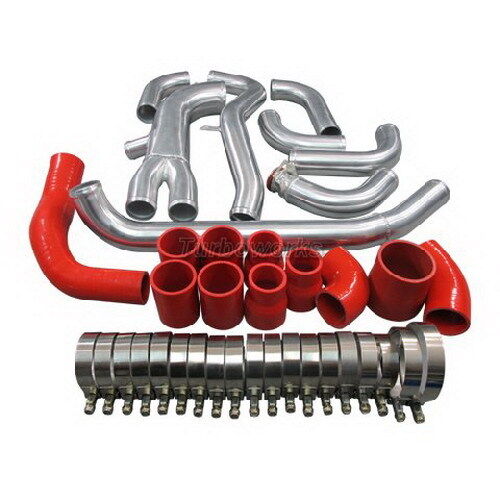 New Intercooler Piping Kit For Mitsubishi 3000GT VR-4 Dodge Stealth TT Red Hose