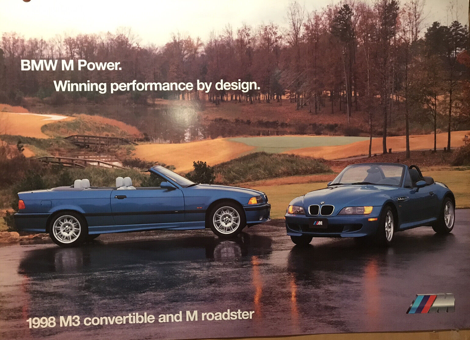 BMW M Power 1998 Factory M3 Convertible & M Roadster Rare One Only.Car Poster