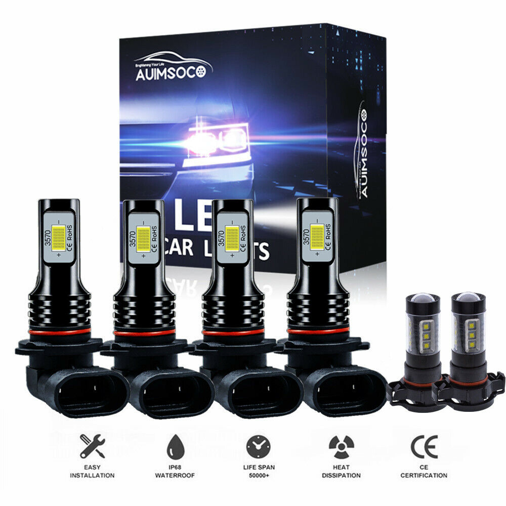 For Dodge Journey 2010-2016 2017 2018 Combo LED Headlight Fog Light Bulbs Kit 