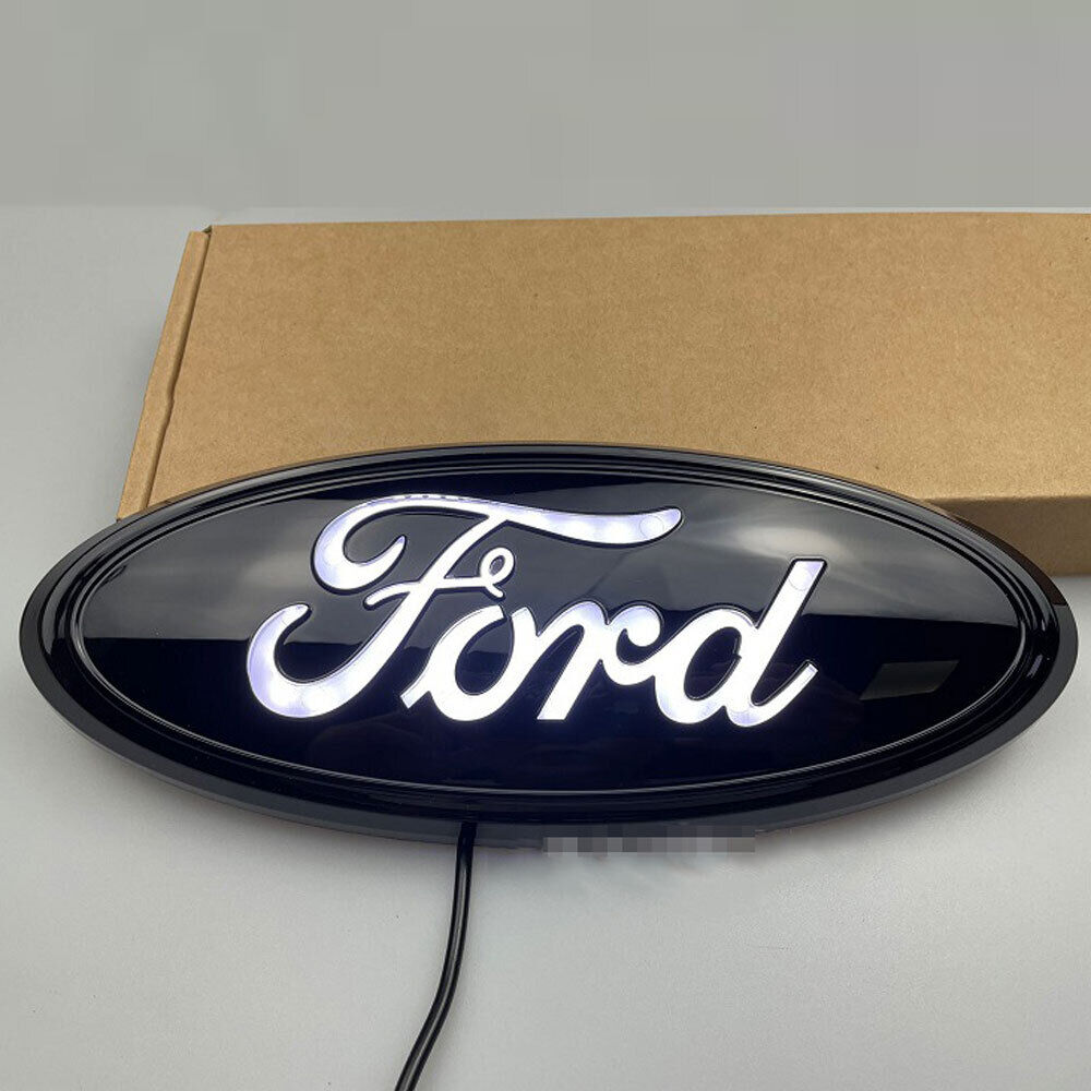 9 inch White LED Static Light Emblem Oval Badge For Ford Truck F150 2005-2014